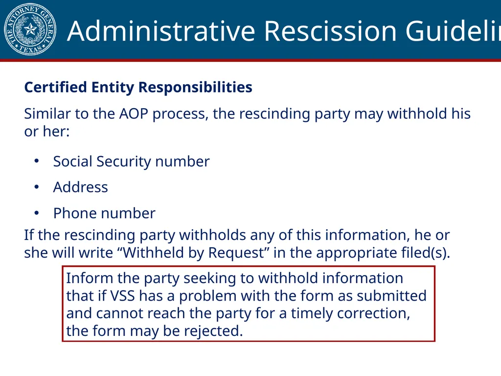 Acknowledgment of Paternity Certification Training - slide 80 of 84