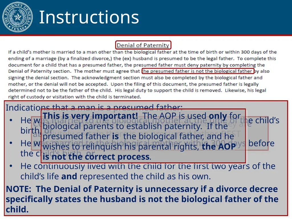 Acknowledgment of Paternity Certification Training - slide 27 of 84