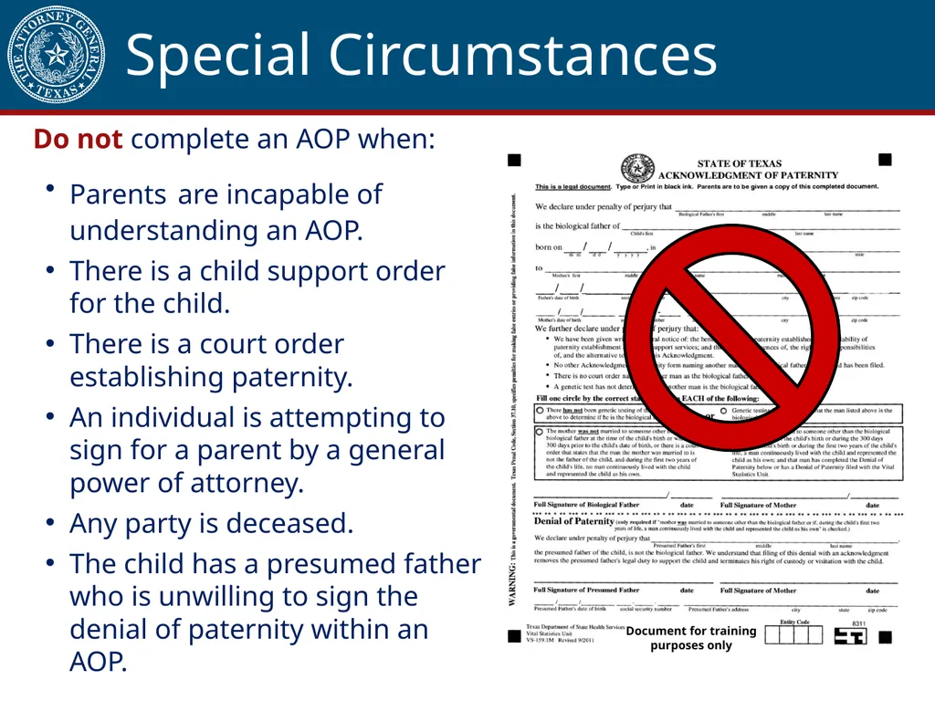Acknowledgment of Paternity Certification Training - slide 77 of 84