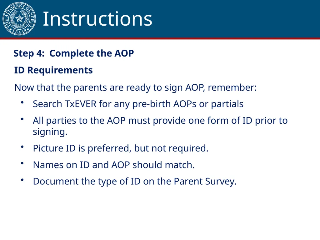 Acknowledgment of Paternity Certification Training - slide 44 of 84