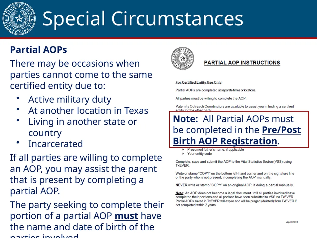 Acknowledgment of Paternity Certification Training - slide 71 of 84