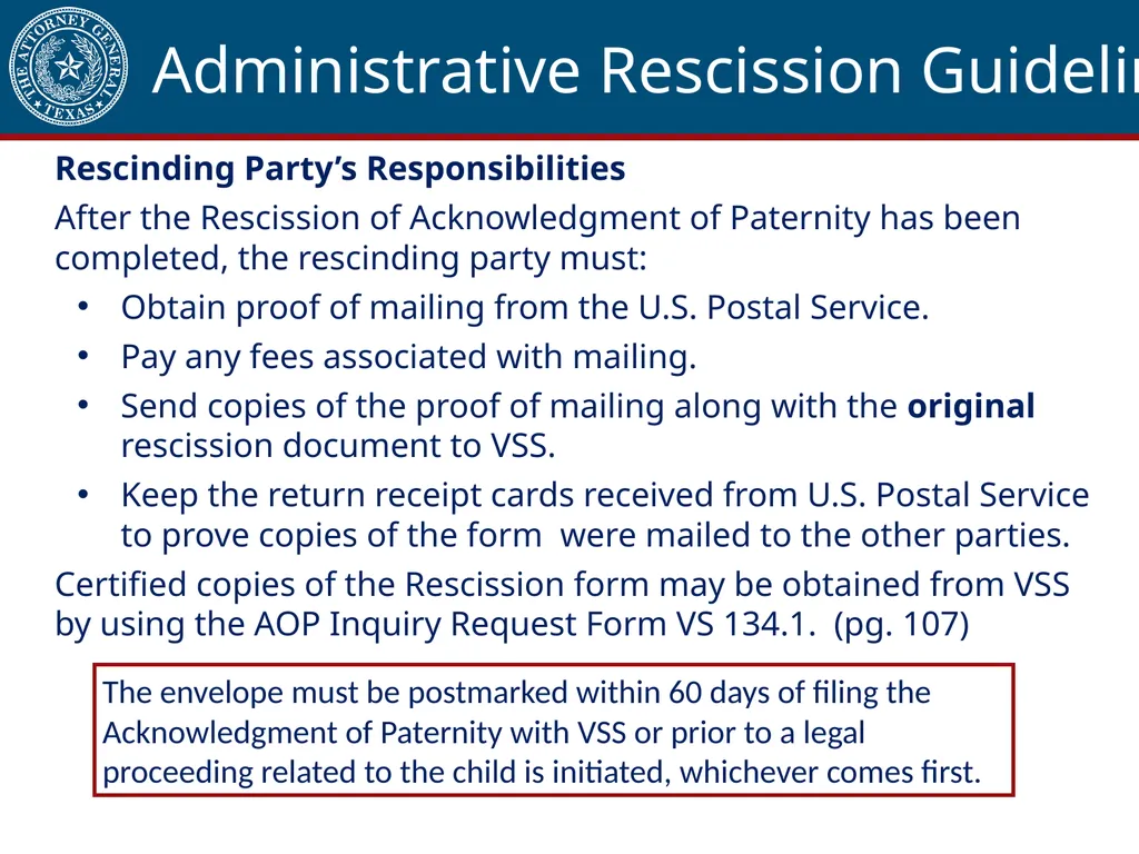 Acknowledgment of Paternity Certification Training - slide 84 of 84