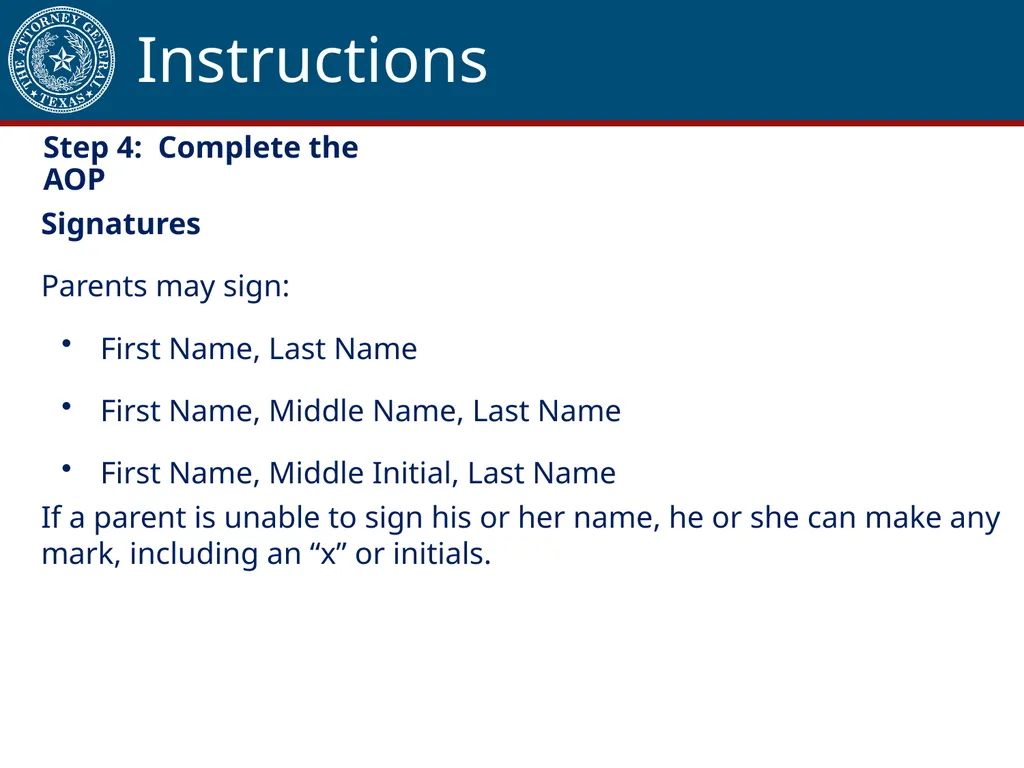 Acknowledgment of Paternity Certification Training - slide 45 of 84