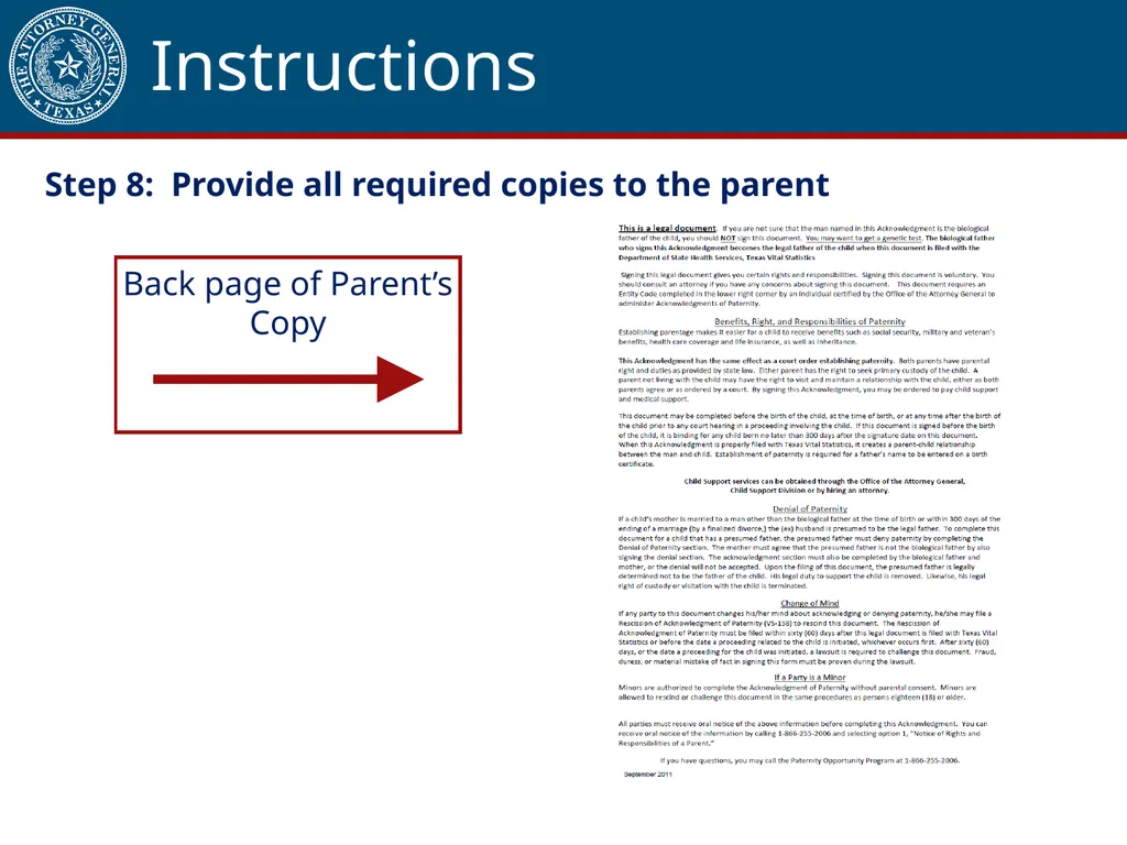 Acknowledgment of Paternity Certification Training - slide 61 of 84