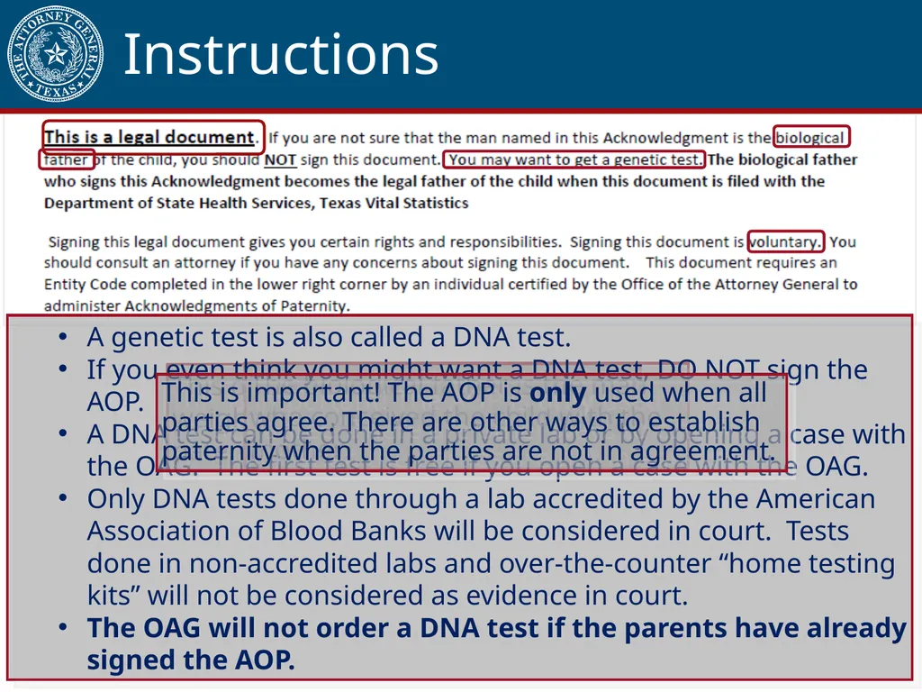Acknowledgment of Paternity Certification Training - slide 24 of 84