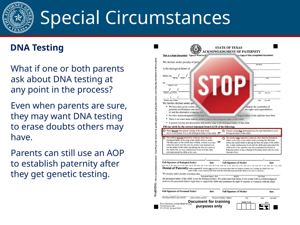 Acknowledgment of Paternity Certification Training - slide 66 of 84