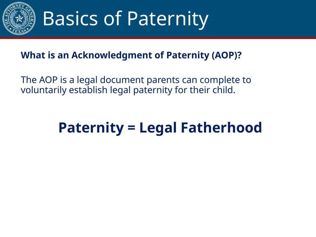Acknowledgment of Paternity Certification Training - slide 3 of 84
