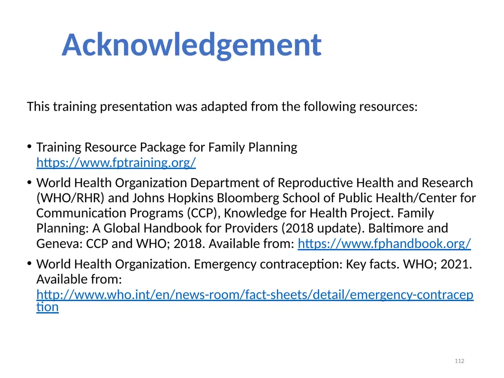 Contraceptive methods - Part 4 Raqibat Idris, - slide 112 of 113