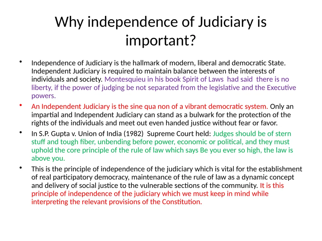 Indian Judiciary Why Judiciary is important? - slide 8 of 14