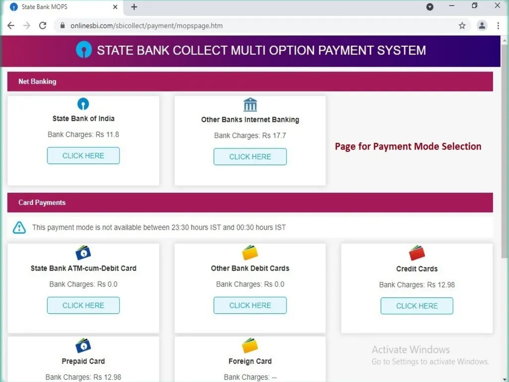 Procedure for Online Fee Payment – SBI Collect In - slide 10 of 16
