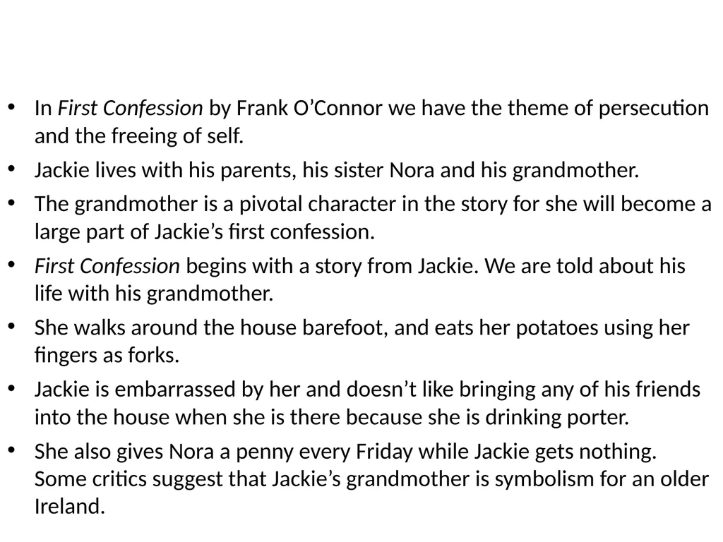 First Confession Seamus Heaney Persecution: - slide 3 of 7