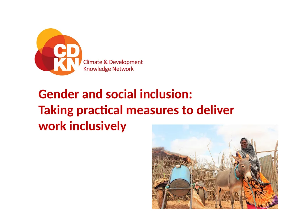 Gender and social inclusion: Taking practical - slide 1 of 23