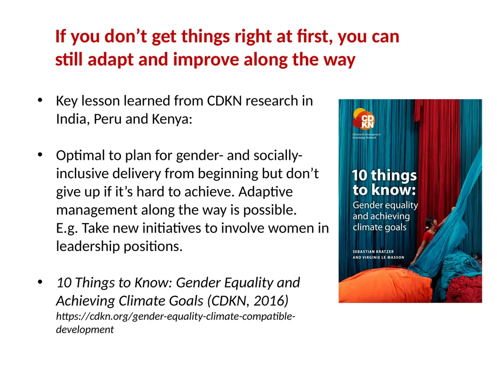 Gender and social inclusion: Taking practical - slide 21 of 23