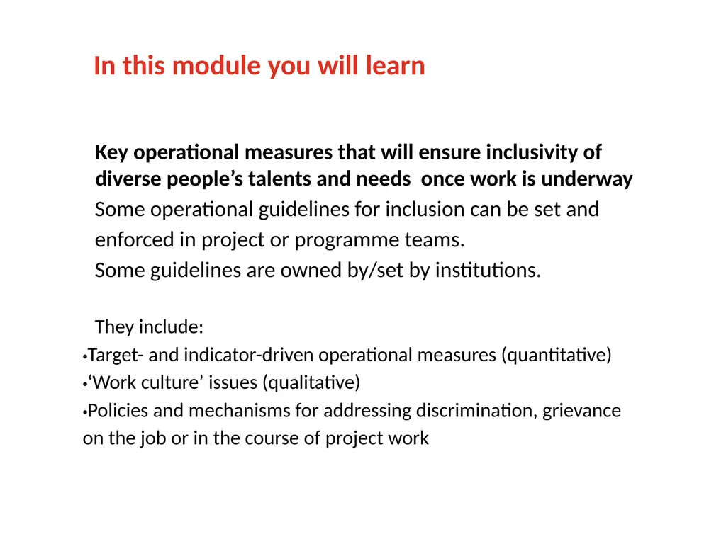 Gender and social inclusion: Taking practical - slide 2 of 23
