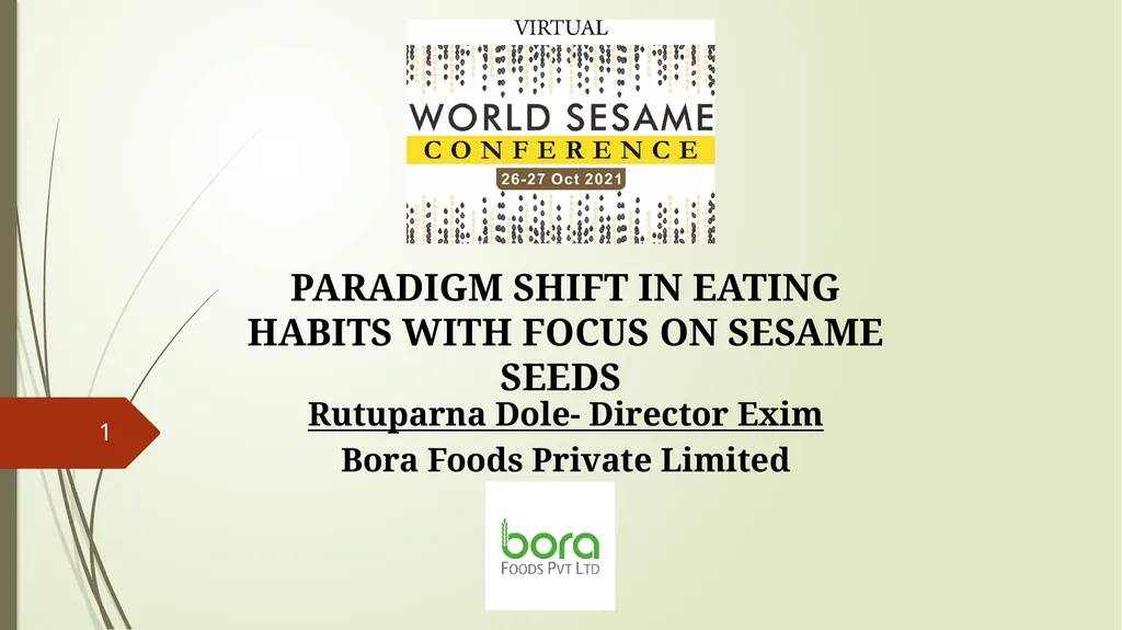 PARADIGM SHIFT IN EATING HABITS WITH FOCUS ON - slide 1 of 12