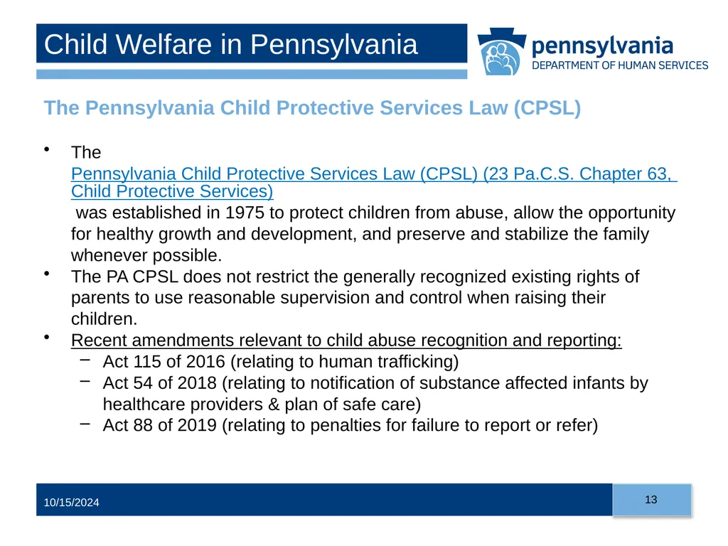 Child Abuse Recognition and Reporting in - slide 13 of 125