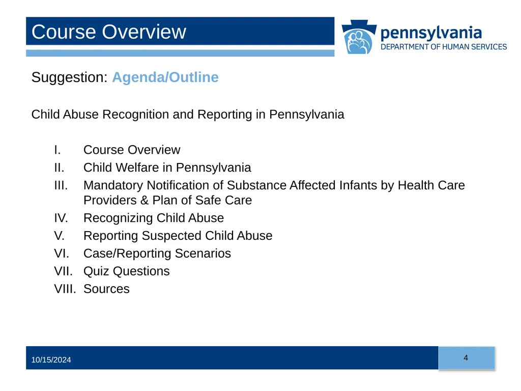 Child Abuse Recognition and Reporting in - slide 4 of 125