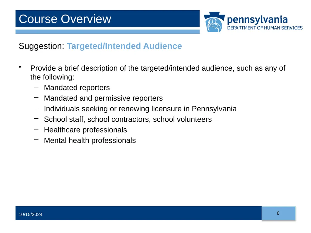 Child Abuse Recognition and Reporting in - slide 6 of 125