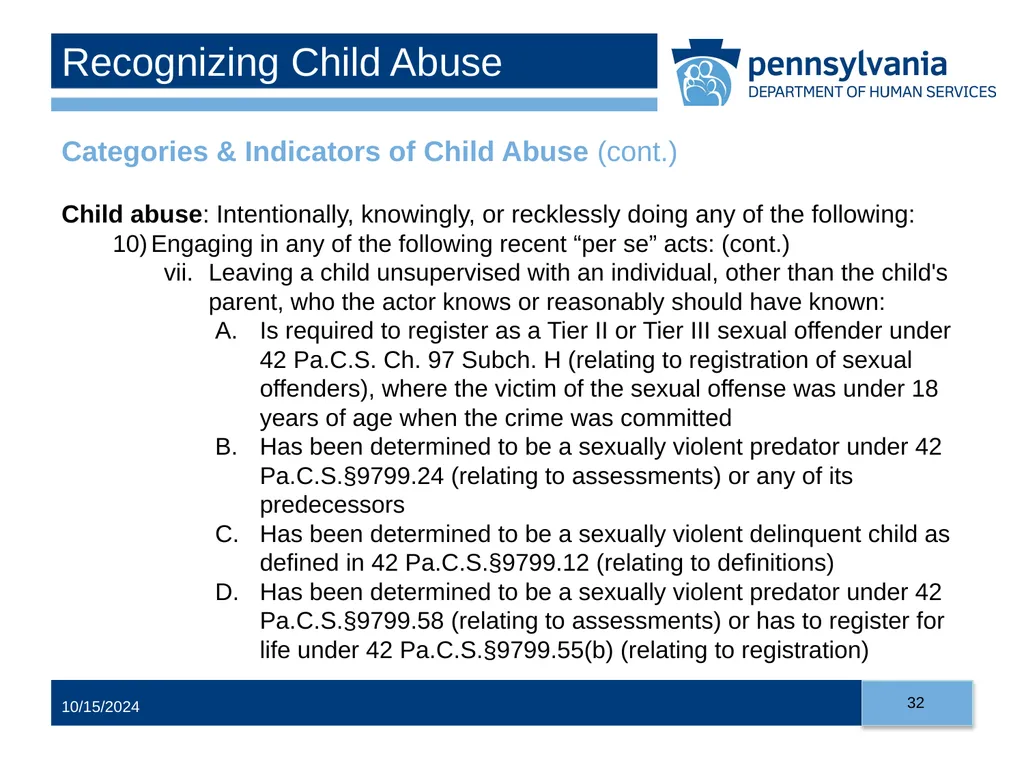 Child Abuse Recognition and Reporting in - slide 32 of 125