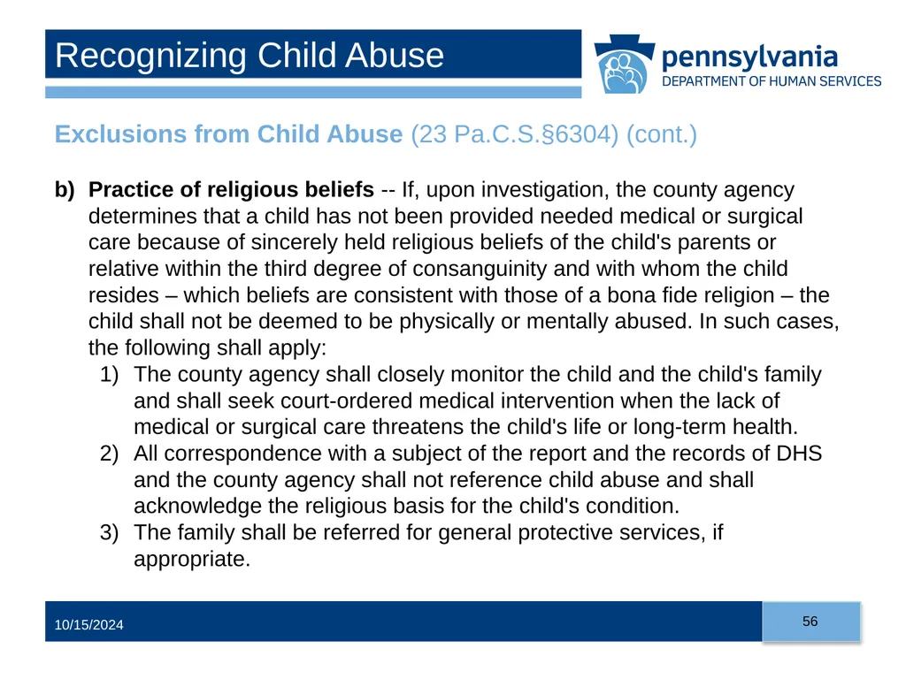Child Abuse Recognition and Reporting in - slide 56 of 125