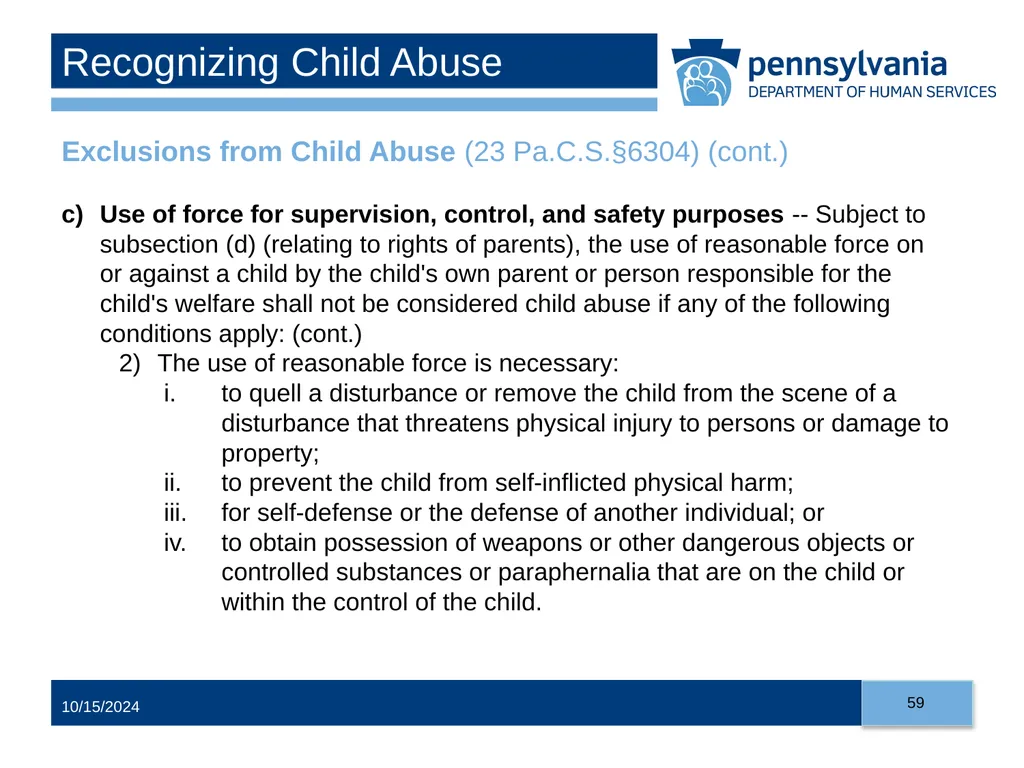Child Abuse Recognition and Reporting in - slide 59 of 125