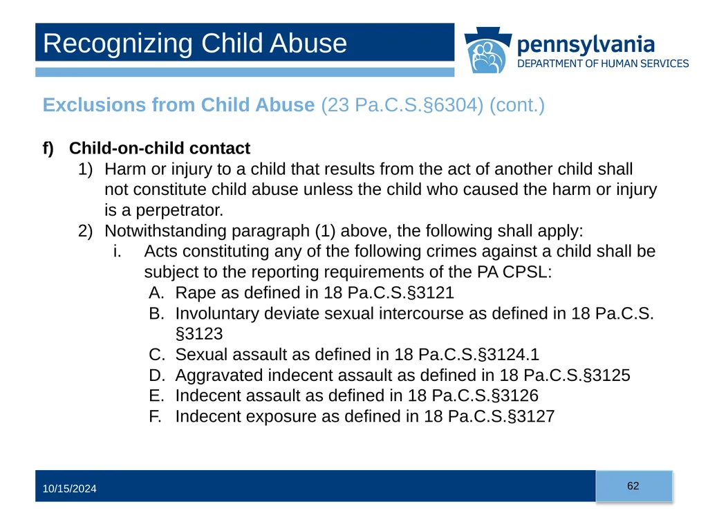 Child Abuse Recognition and Reporting in - slide 62 of 125