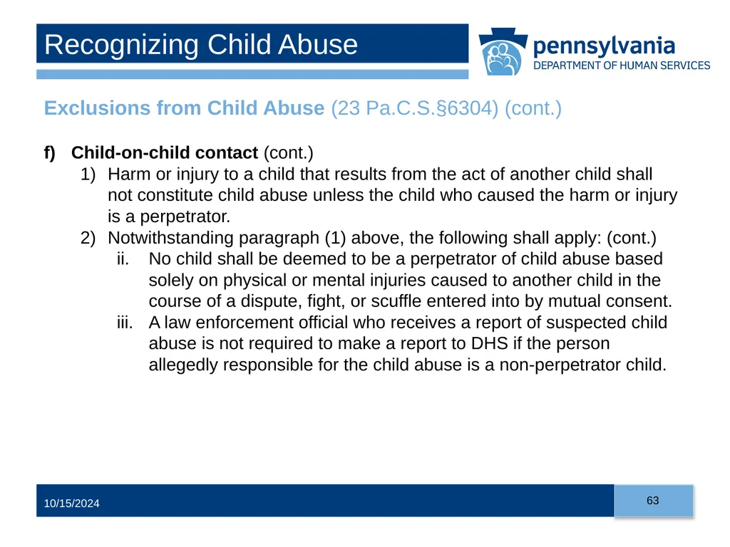 Child Abuse Recognition and Reporting in - slide 63 of 125