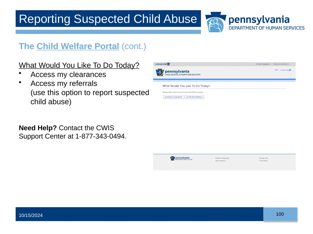 Child Abuse Recognition and Reporting in - slide 100 of 125
