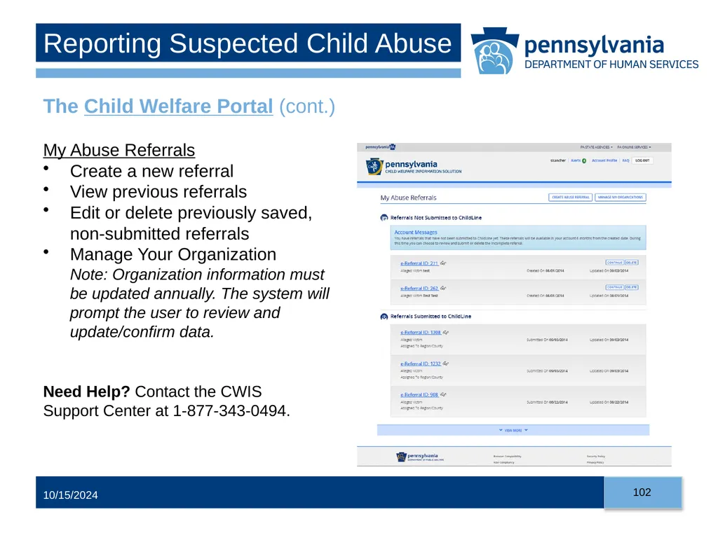 Child Abuse Recognition and Reporting in - slide 102 of 125