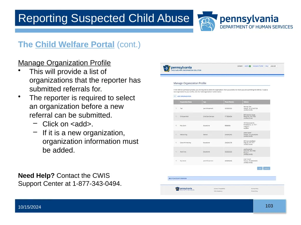 Child Abuse Recognition and Reporting in - slide 103 of 125