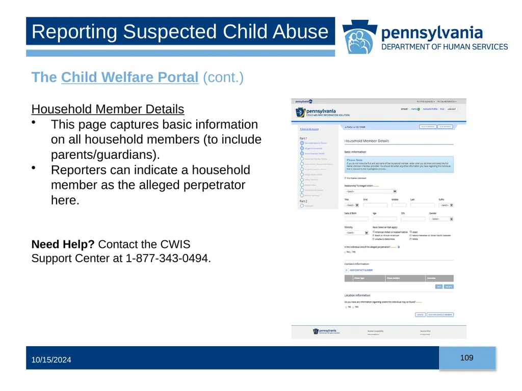 Child Abuse Recognition and Reporting in - slide 109 of 125