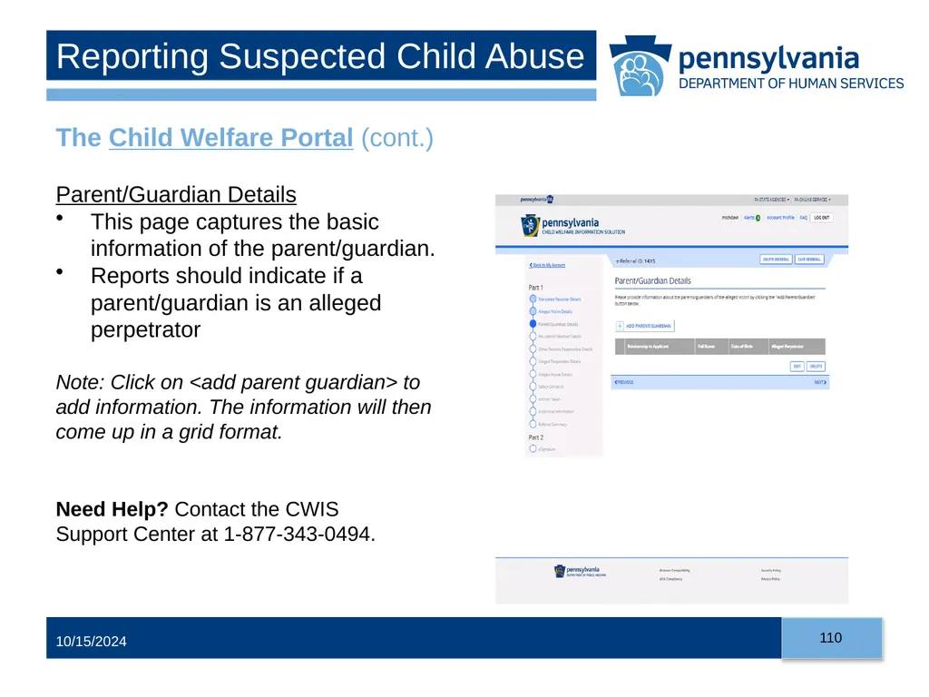 Child Abuse Recognition and Reporting in - slide 110 of 125