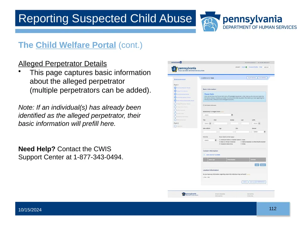 Child Abuse Recognition and Reporting in - slide 112 of 125