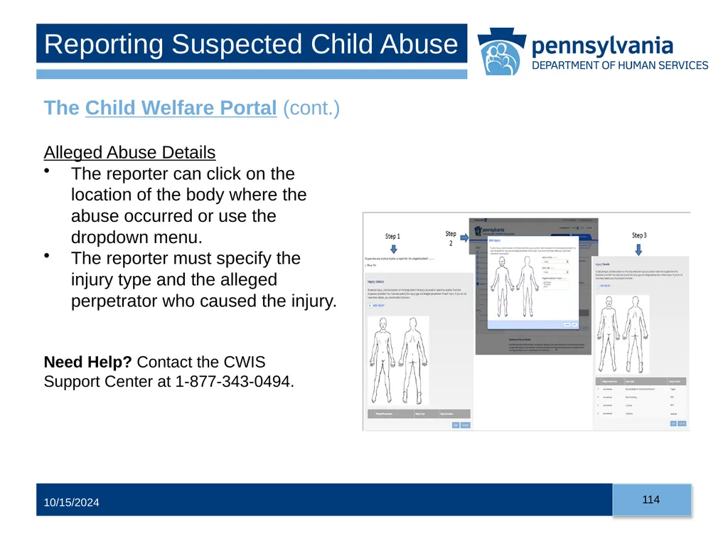 Child Abuse Recognition and Reporting in - slide 114 of 125