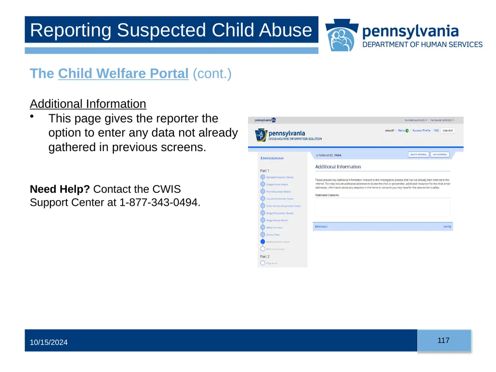 Child Abuse Recognition and Reporting in - slide 117 of 125