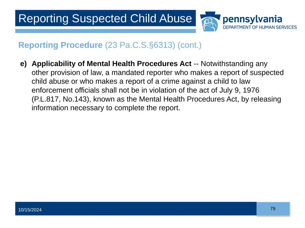 Child Abuse Recognition and Reporting in - slide 79 of 125