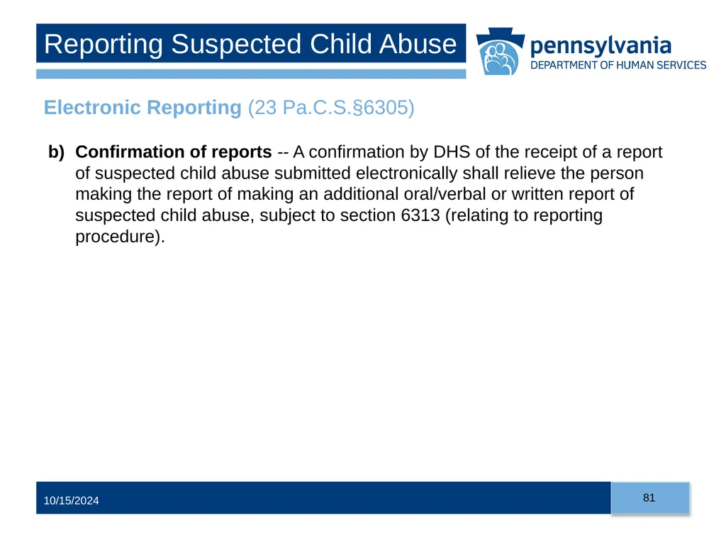 Child Abuse Recognition and Reporting in - slide 81 of 125