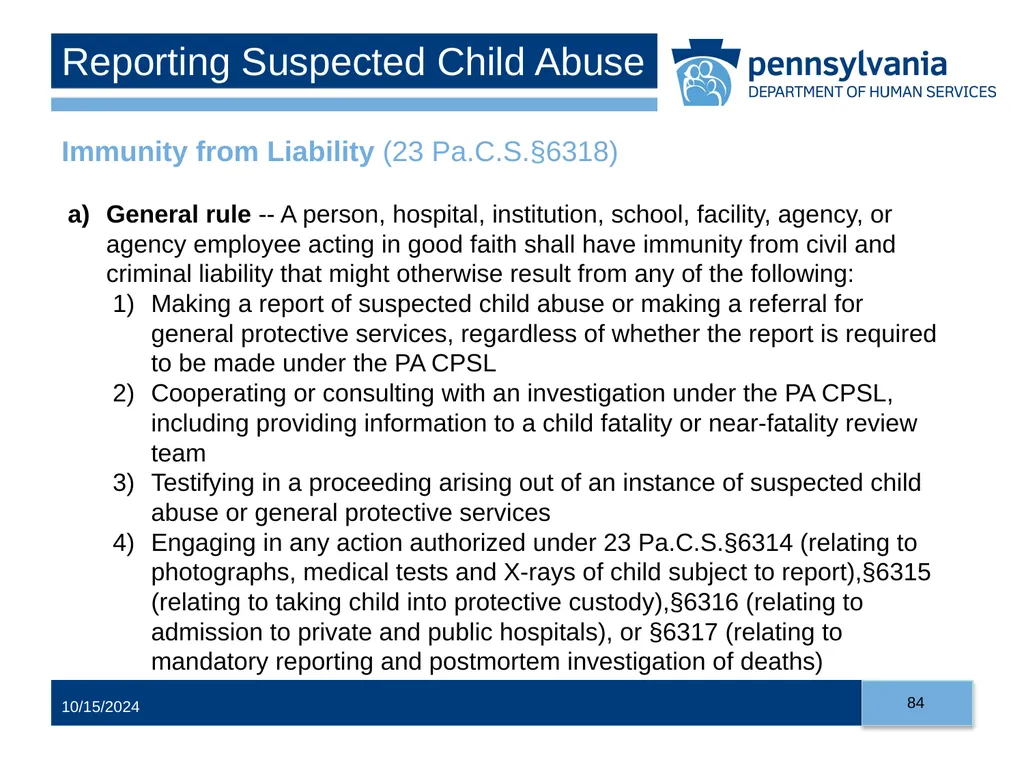 Child Abuse Recognition and Reporting in - slide 84 of 125