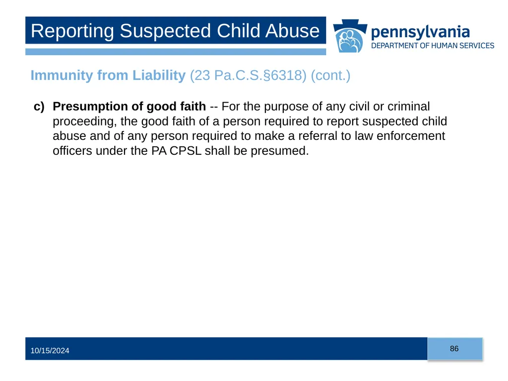 Child Abuse Recognition and Reporting in - slide 86 of 125