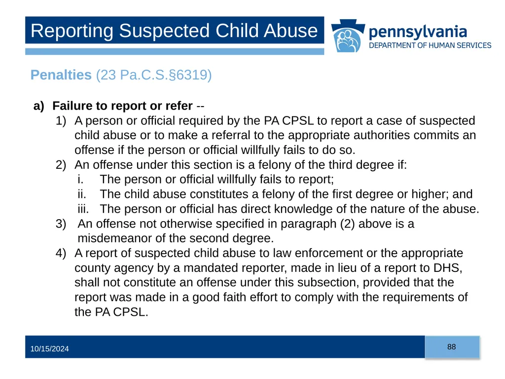 Child Abuse Recognition and Reporting in - slide 88 of 125