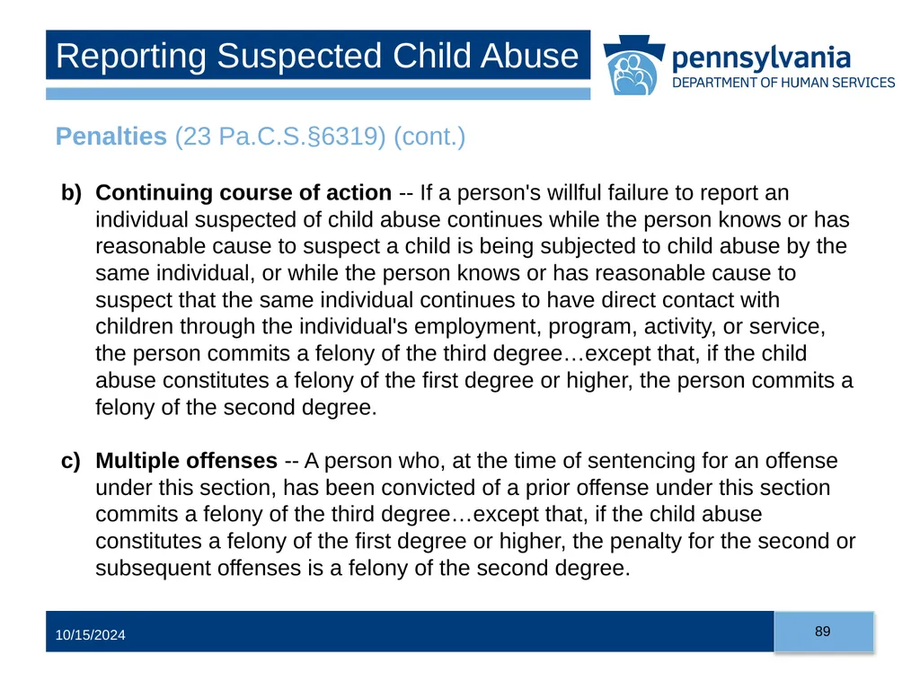 Child Abuse Recognition and Reporting in - slide 89 of 125