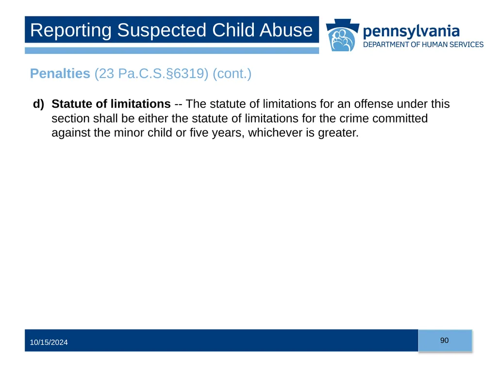 Child Abuse Recognition and Reporting in - slide 90 of 125