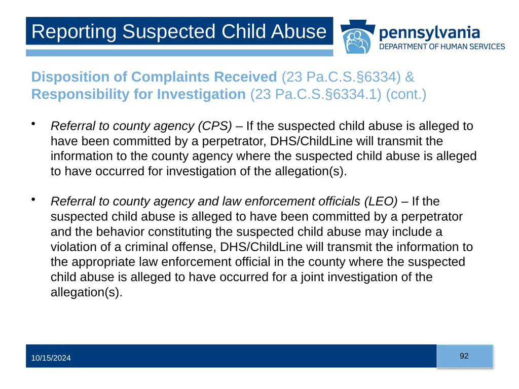 Child Abuse Recognition and Reporting in - slide 92 of 125