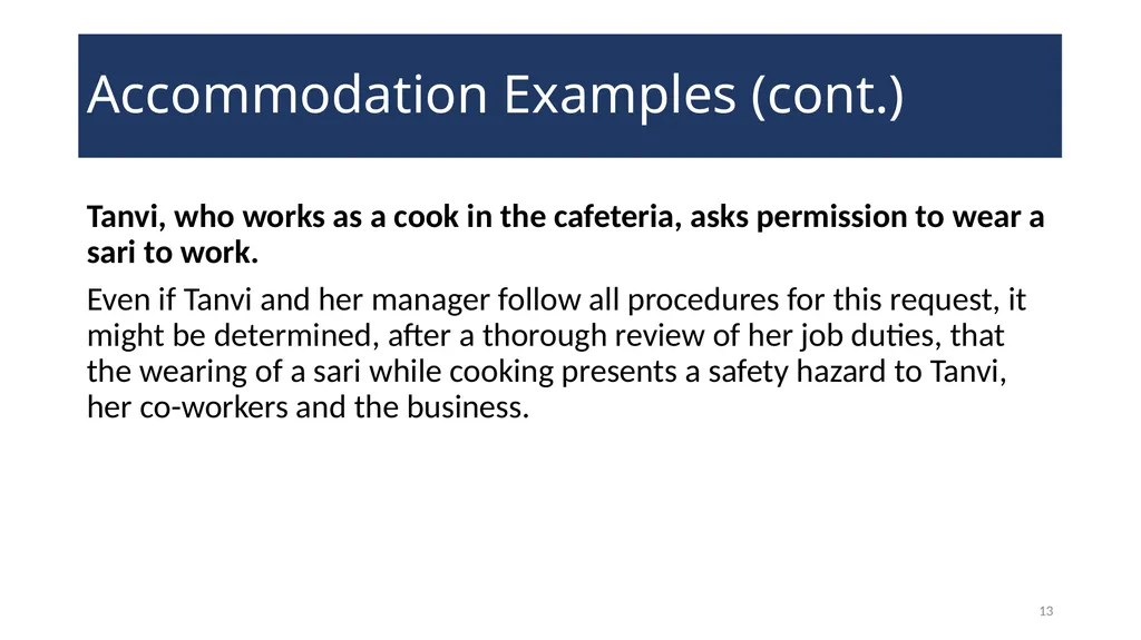 Accommodating Religion in the Workplace WELCOME! - slide 13 of 20