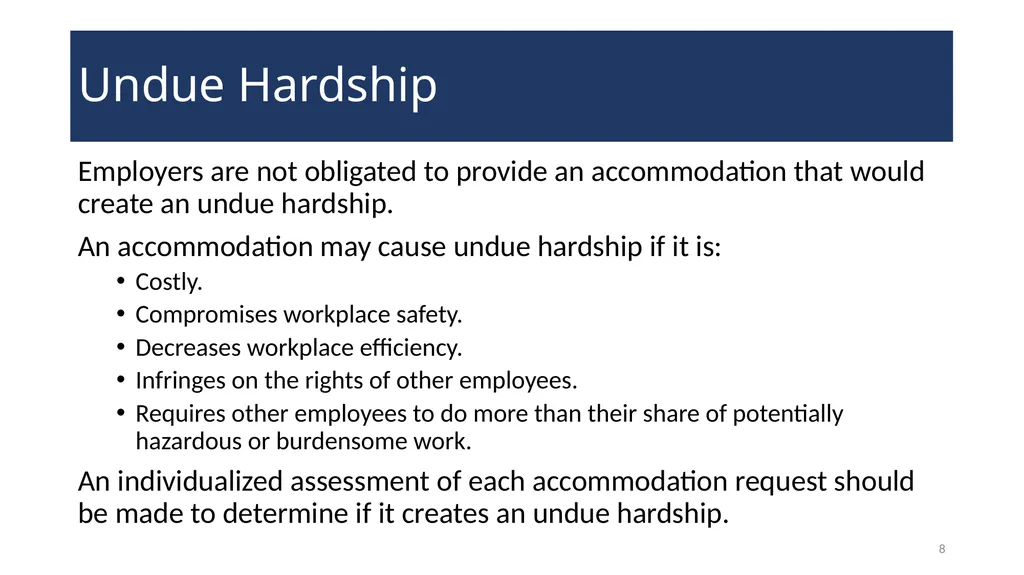 Accommodating Religion in the Workplace WELCOME! - slide 8 of 20