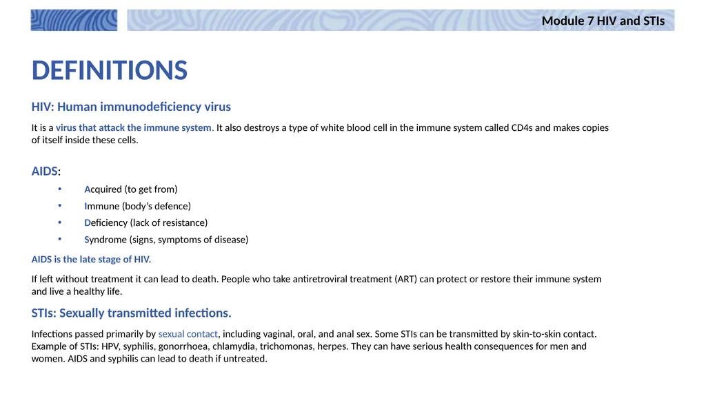 7 Module 7 HIV and STIs Integrating harm reduction - slide 4 of 20