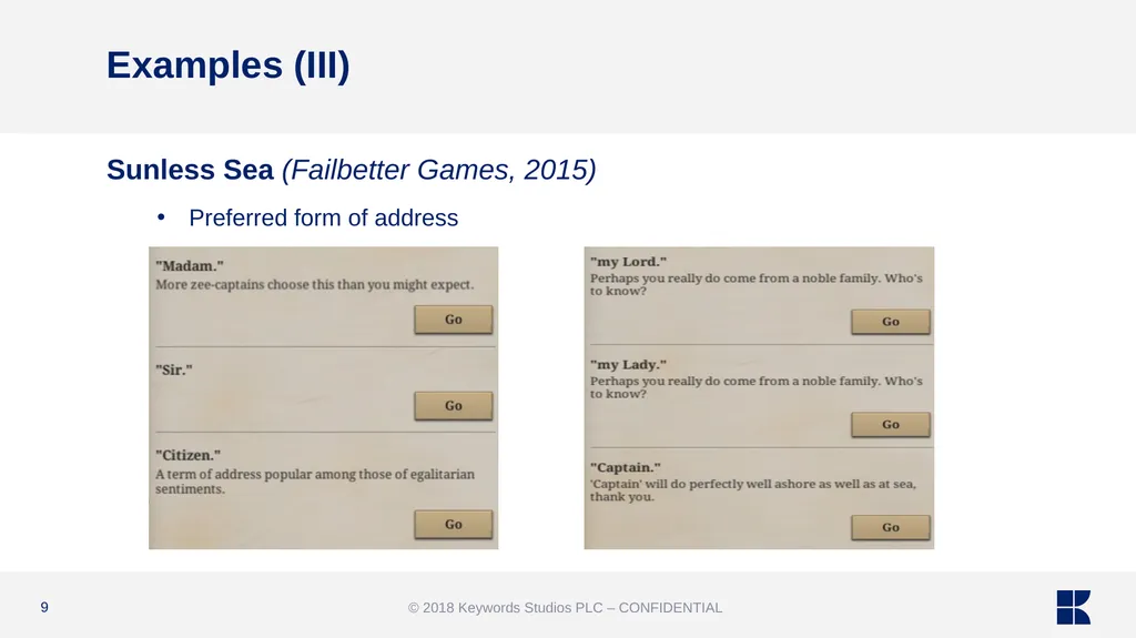 GENDER-INCLUSIVE LANGUAGE IN GAMES AND ITS - slide 9 of 15