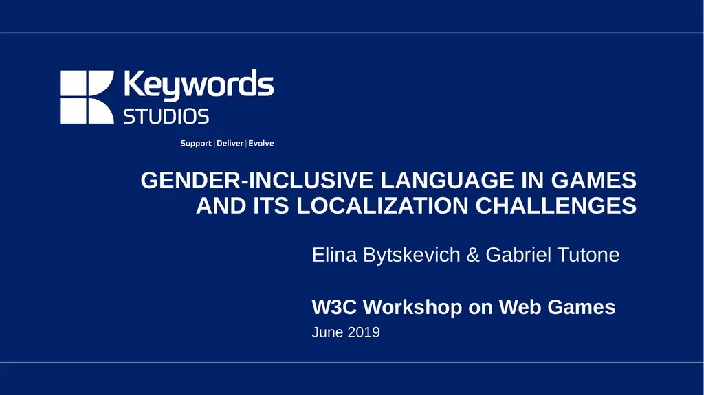 GENDER-INCLUSIVE LANGUAGE IN GAMES AND ITS - slide 1 of 15