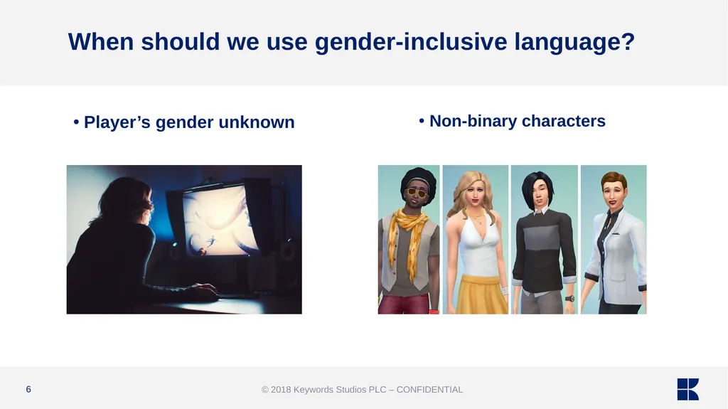 GENDER-INCLUSIVE LANGUAGE IN GAMES AND ITS - slide 6 of 15