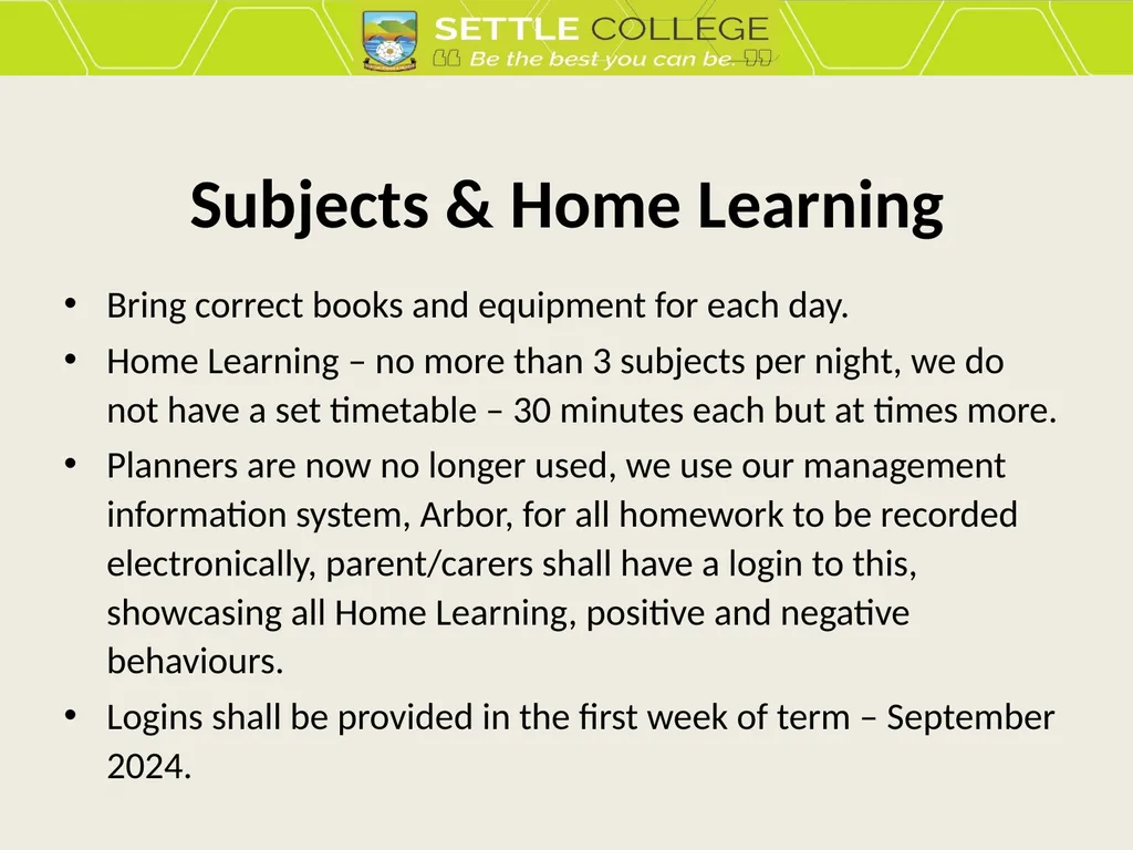 Year 7 Transfer Evening 2024 (This PowerPoint is - slide 11 of 32